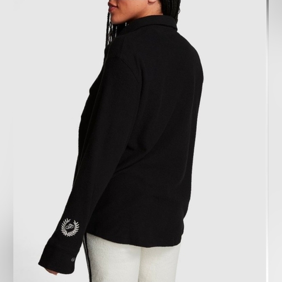 Victoria's Secret Pink Fleece Black Shacket XL - Picture 4 of 13